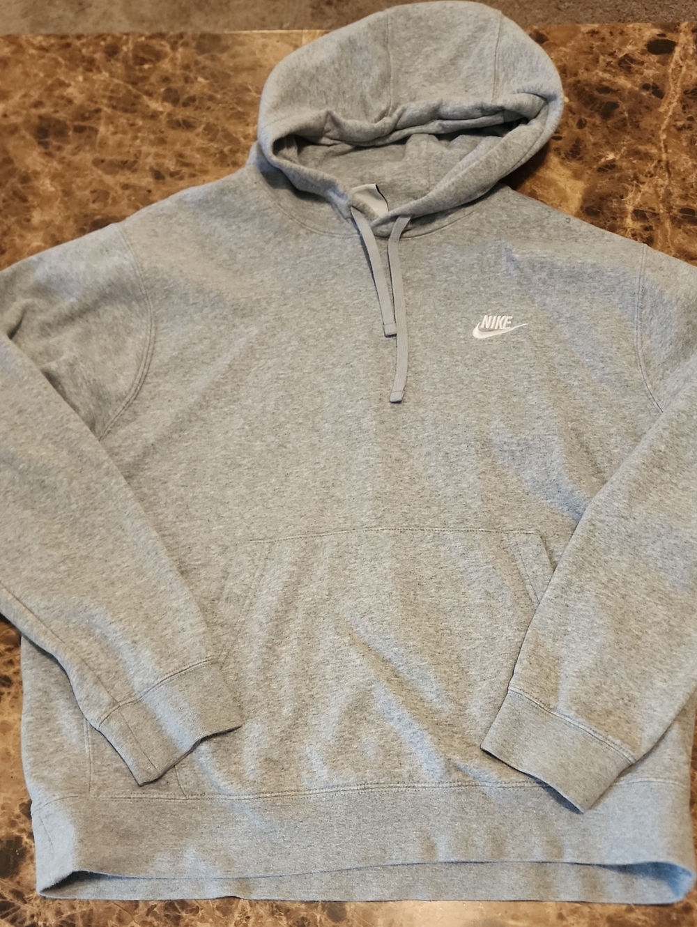 Nike Light Gray Pullover Hoodie with Small White Logo